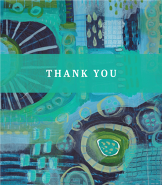 Sea Green Abstract Top Bar Mitzvah Thank You